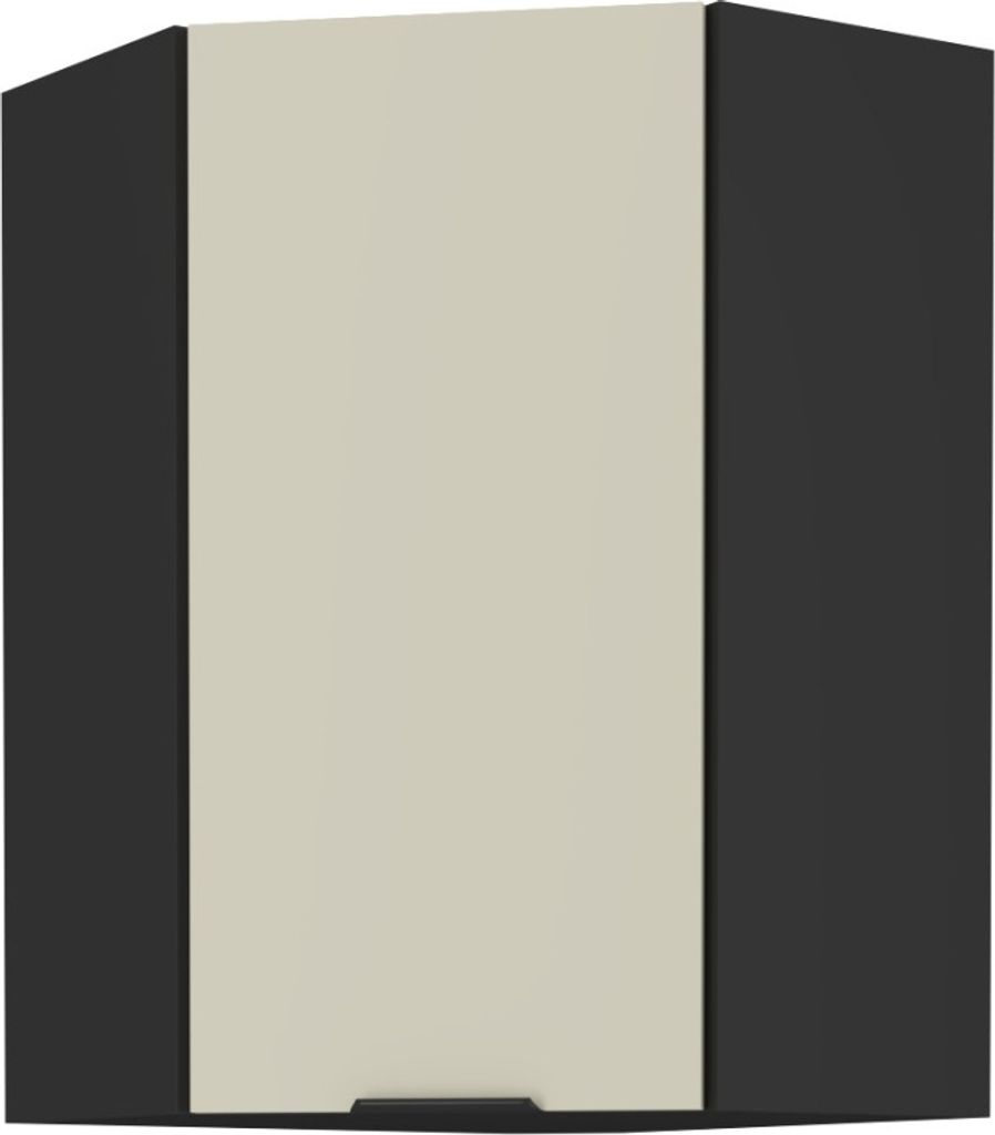 Hoher Eckschrank AGAFIJA 1 – 60 x 60 cm, Cashmere / Schwarz