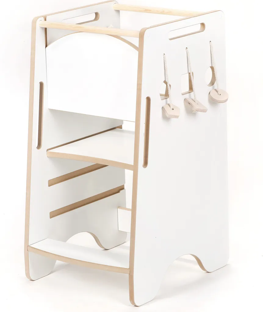 Tour d'apprentissage réglable Woodforkid Sorter Blanc évolutive bois