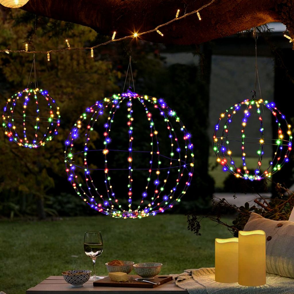 2 LED-Lichtkugeln Zum Aufhängen – 44 & 54 Cm, Wetterfest | Weihnachtsdeko Für Innen Und Außen