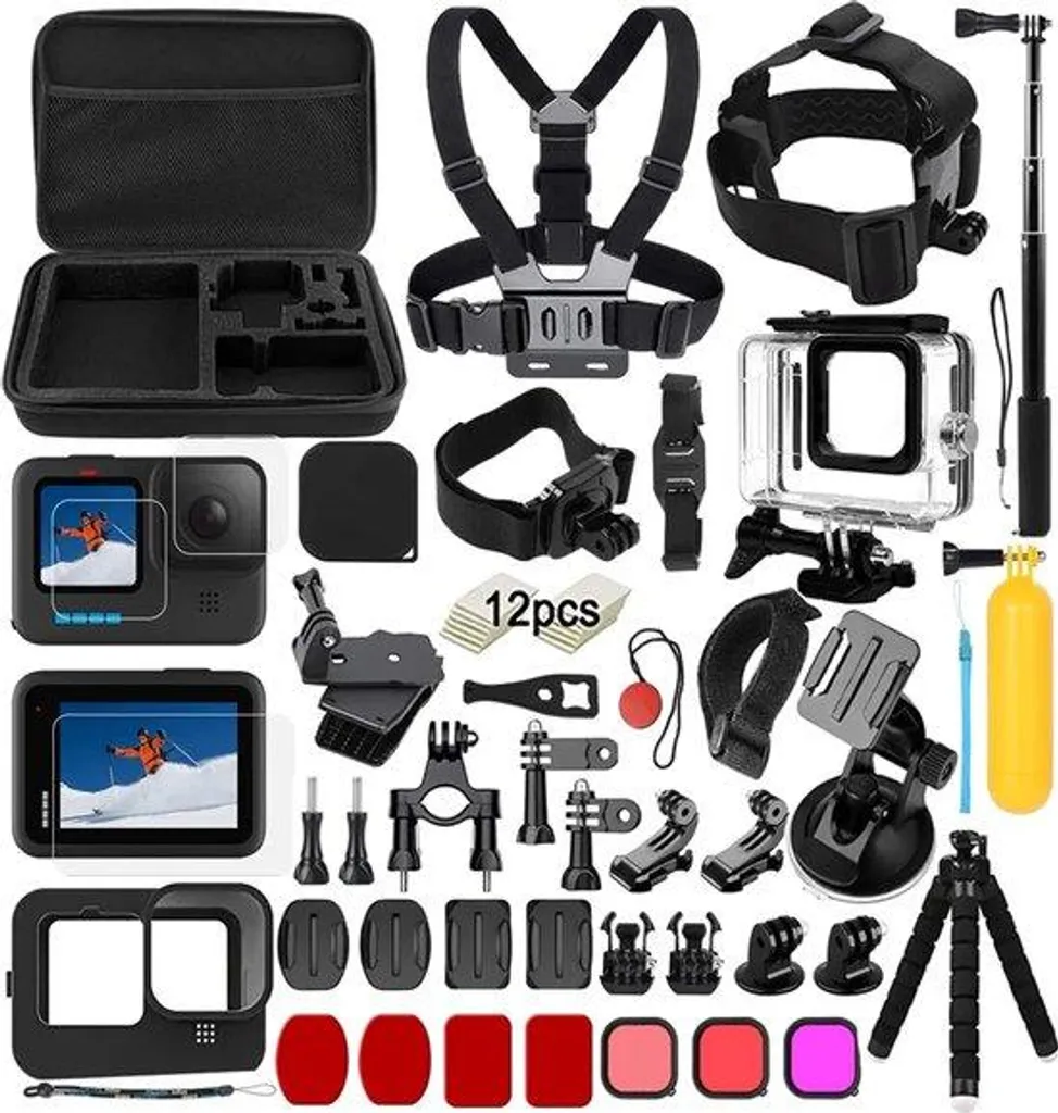 Pack d'Accessoires Sport pour Caméra Étanche avec Fixations Multiples