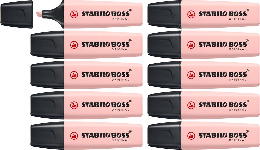 STABILO Textmarker - BOSS ORIGINAL NatureCOLORS Wildflower - 10er Pack - rouge