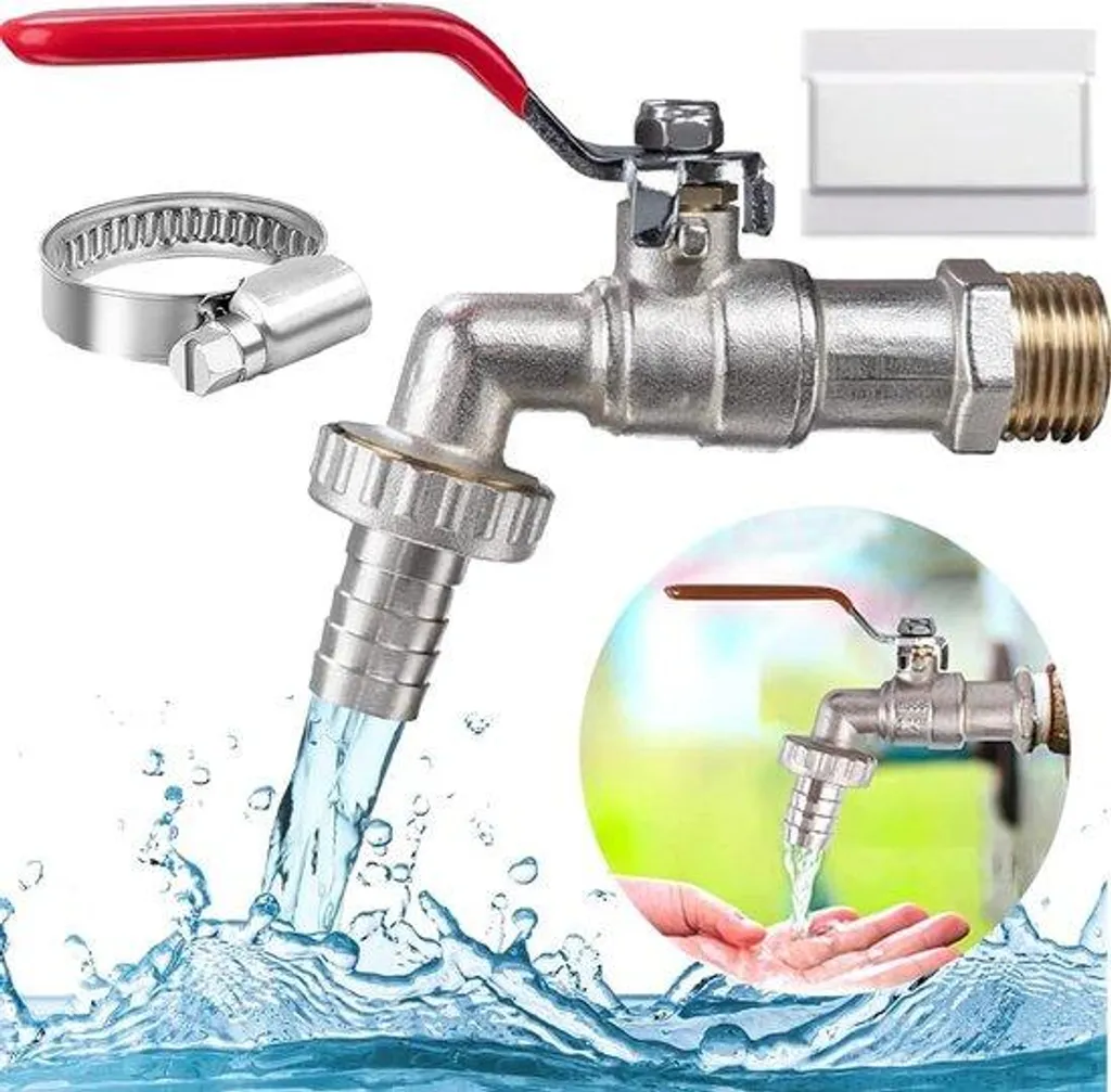 Robinet extérieur pour arrosage jardin en laiton 1/2 pouce avec raccord