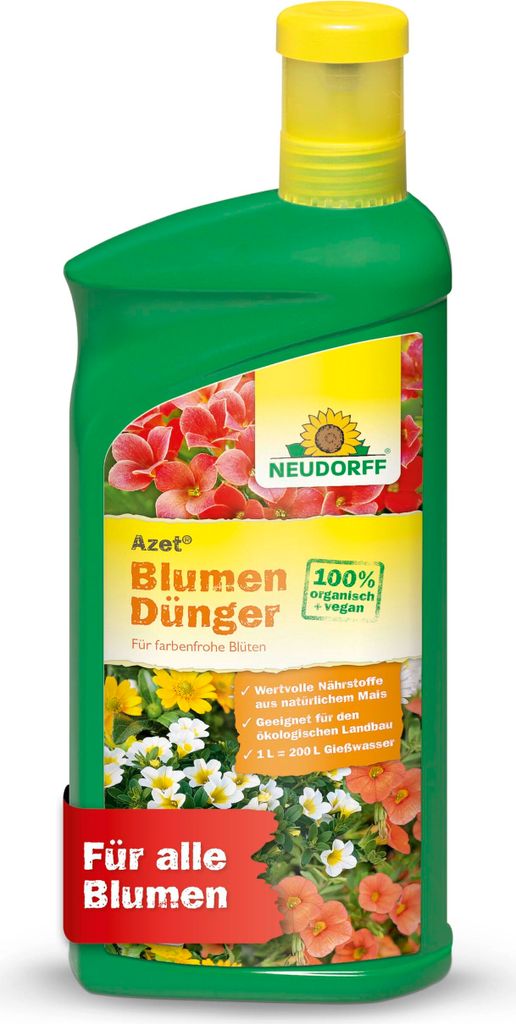 Neudorff  - Azet BlumenDünger 1L für 200L Gießwasser 100% Produktbild 