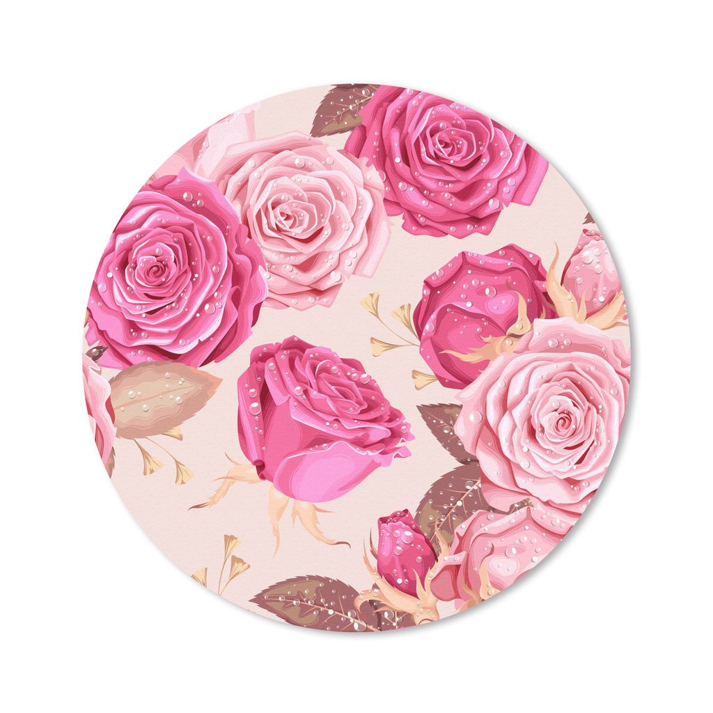 MuchoWow Mauspad Mousepad Rosen - Blumen - Muster 40x40 cm - Mousepads - Maus Mat - Pad - Mausunterlage - Schreibtisch Accessoires