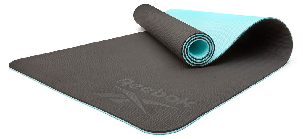 Reebok Yogamatte, 6mm, doppelseitig, Blau