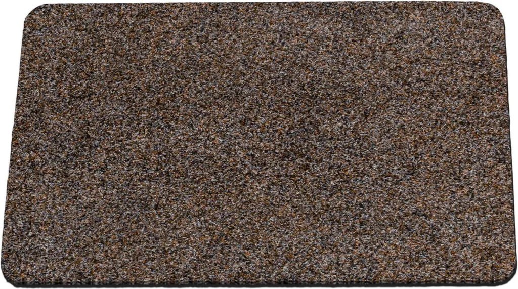 Paillasson POET 40x60cm Marron Foncé - Tapis d'Entrée Frisotté Robuste