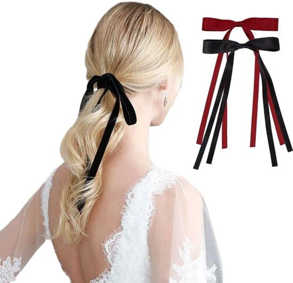 Pince à Cheveux Rouge en Métal avec Longue Queue Design Moderne