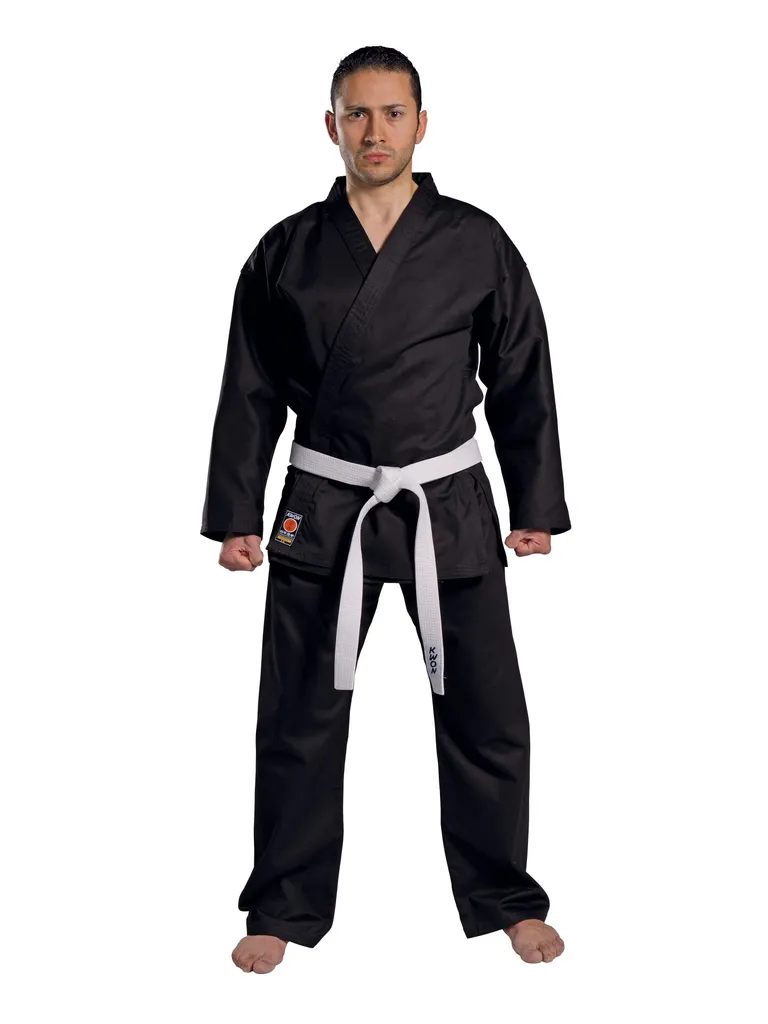 Kimono de karaté TRADITIONAL Kwon 8 oz noir 120 cm pour enfant