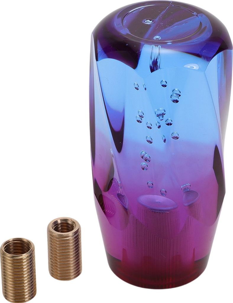 Auto Schaltknauf, 10cm Universal fš¹r Automatik- und Schaltgetriebe mit 2 Adaptern Acryl Blau Lila 1 Set