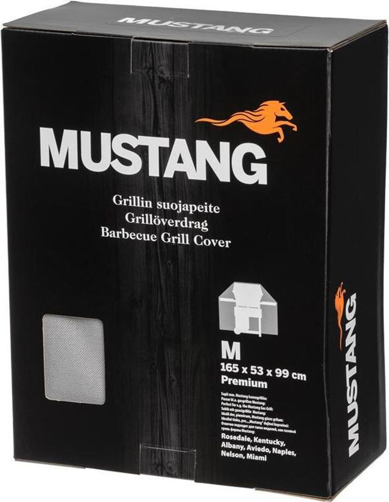 Mustang Grillabdeckung 165x53x99cm Farbe Grau