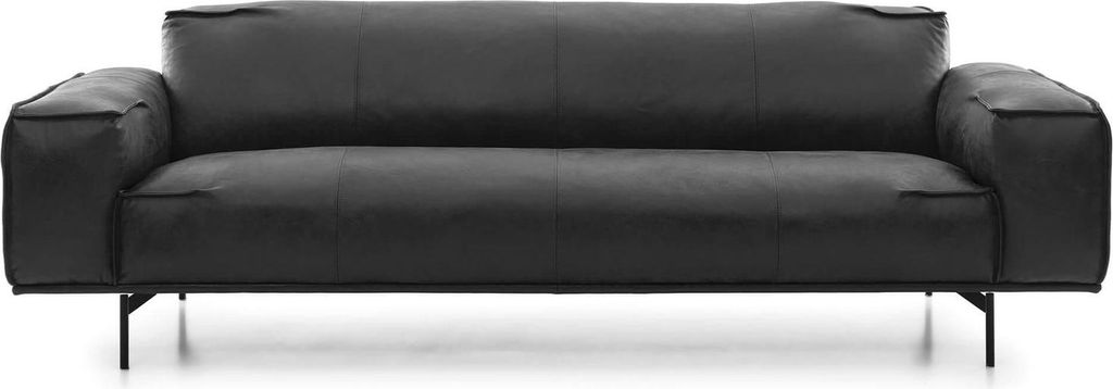 Sofa Walker 2,5-Sitzer 212x95 cm Leder Schwarz