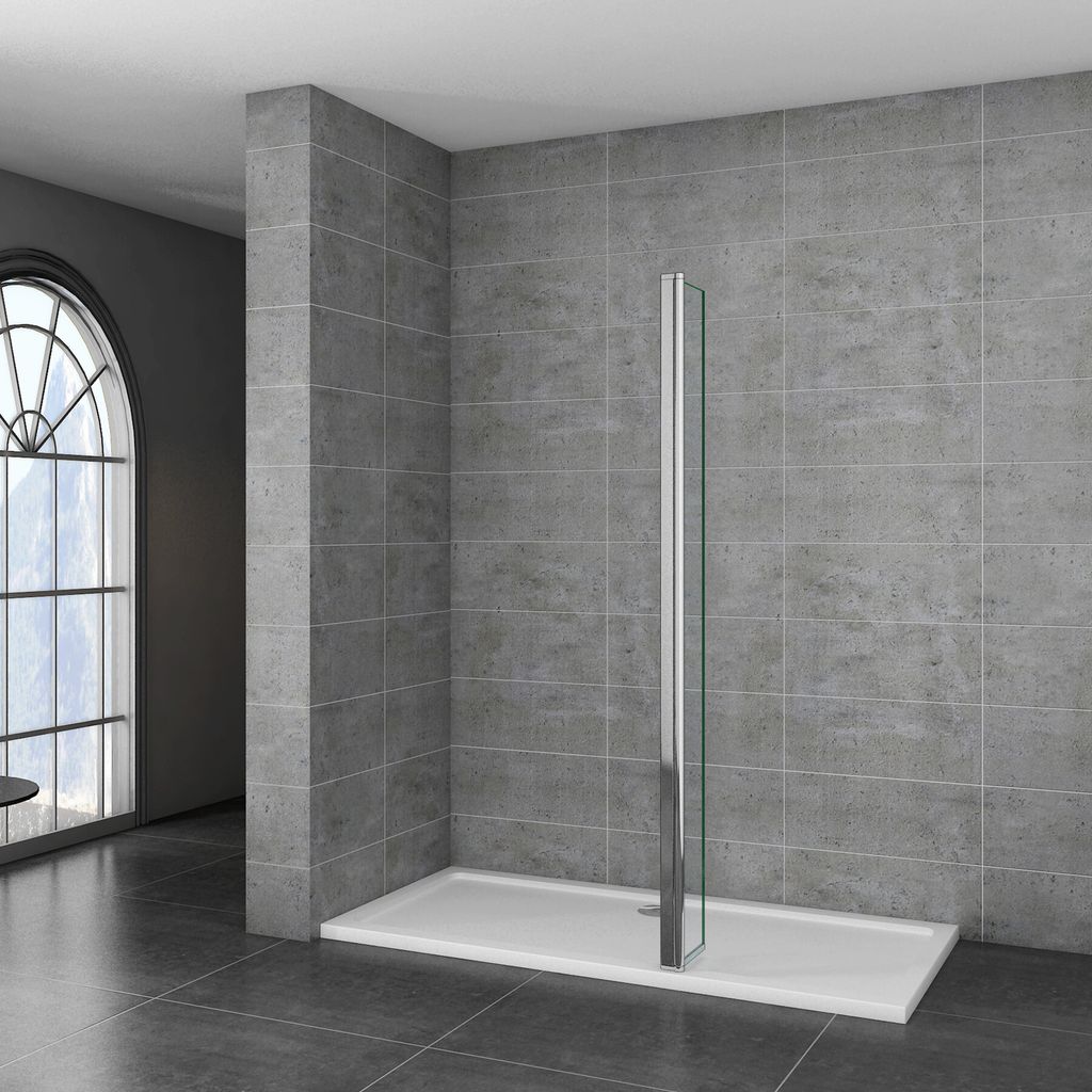 40x200cm Walk in Duschwand Panel Seitenwand Dussche 8mm NANO Glas