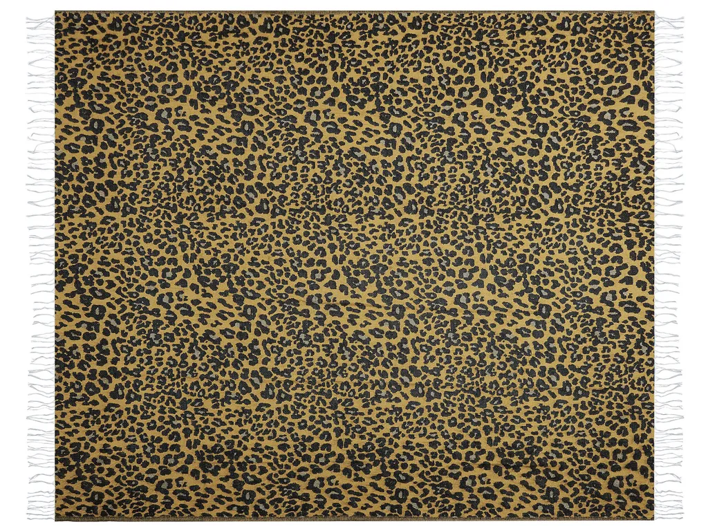 Plaid léopard BELIANI marron noir en acrylique et polyester 130x170 cm