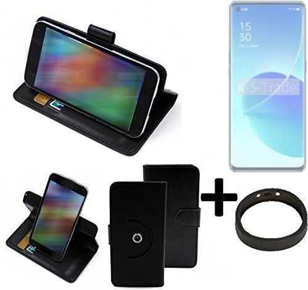 K-S-Trade Case Schutz Hülle kompatibel mit Sharp Aquos R8s + Bumper Handy Hülle Flipcase Smartphone Cover Handy Schutz Tasche Walletcase schwarz