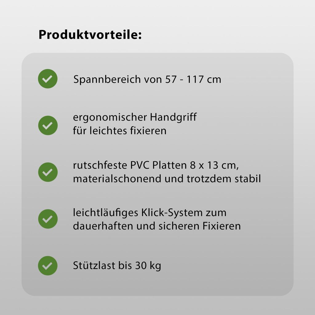 3x Türspanner Zargenspanner 57 - 117 cm Klicksystem Produktbild 