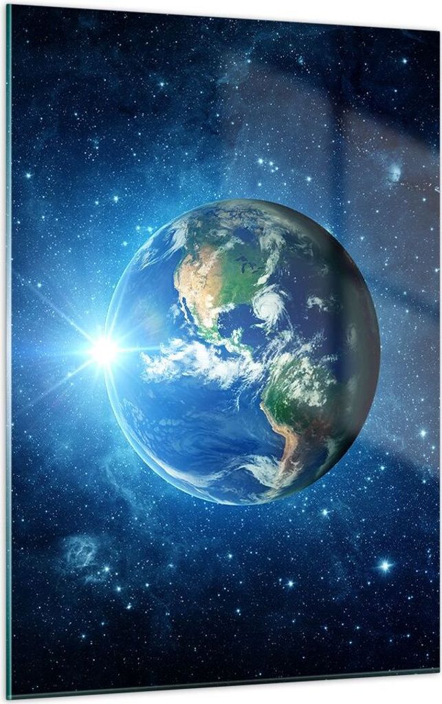 Bilder auf glas - Einteilig - Erde Universum Sterne Galaxie - 50x70cm - Glasbilder - Wandbilder - Bilder - Wanddekoration aus Glas - Glas Bilder - ...