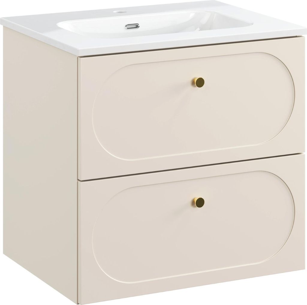Szafka Łazienkowa 60 Cm Donna Sand Z Umywalką Ceramiczną Zdjęcie produktu 