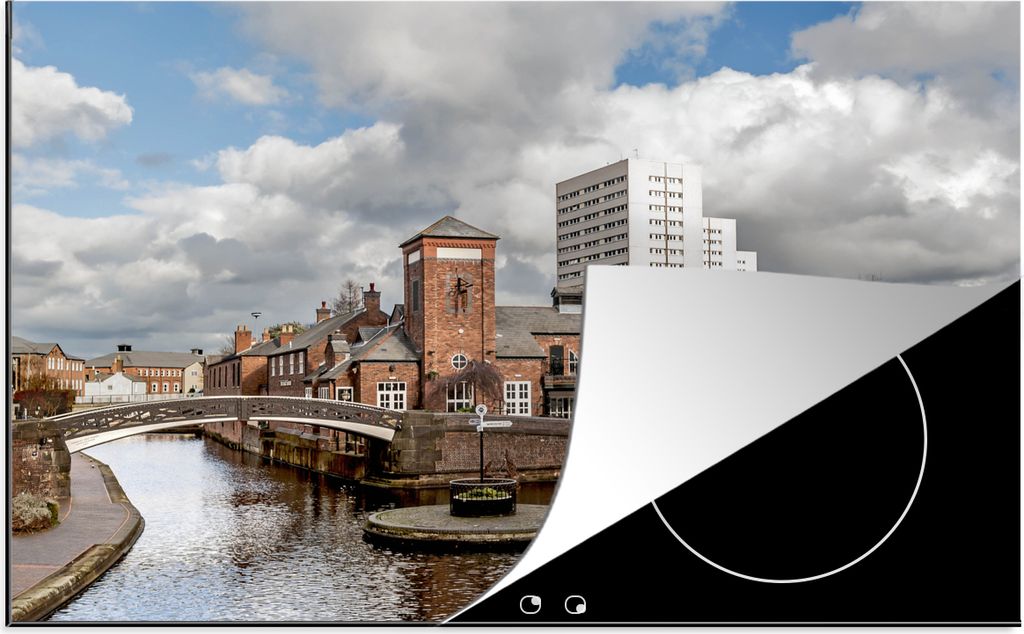 KitchenYeah Herdabdeckplatte Wolkenbildung über Birmingham, England , 76x51cm, Küche Deko, Glaskeramikfeld Herdabdeckung, Abdeckplatte fùr Koc...