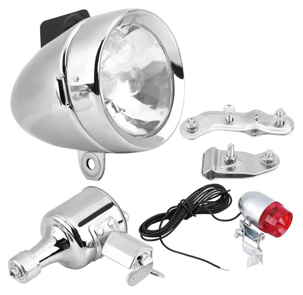 Kit phare vélo étanche alimentation dynamo éclairage de sécurité durable