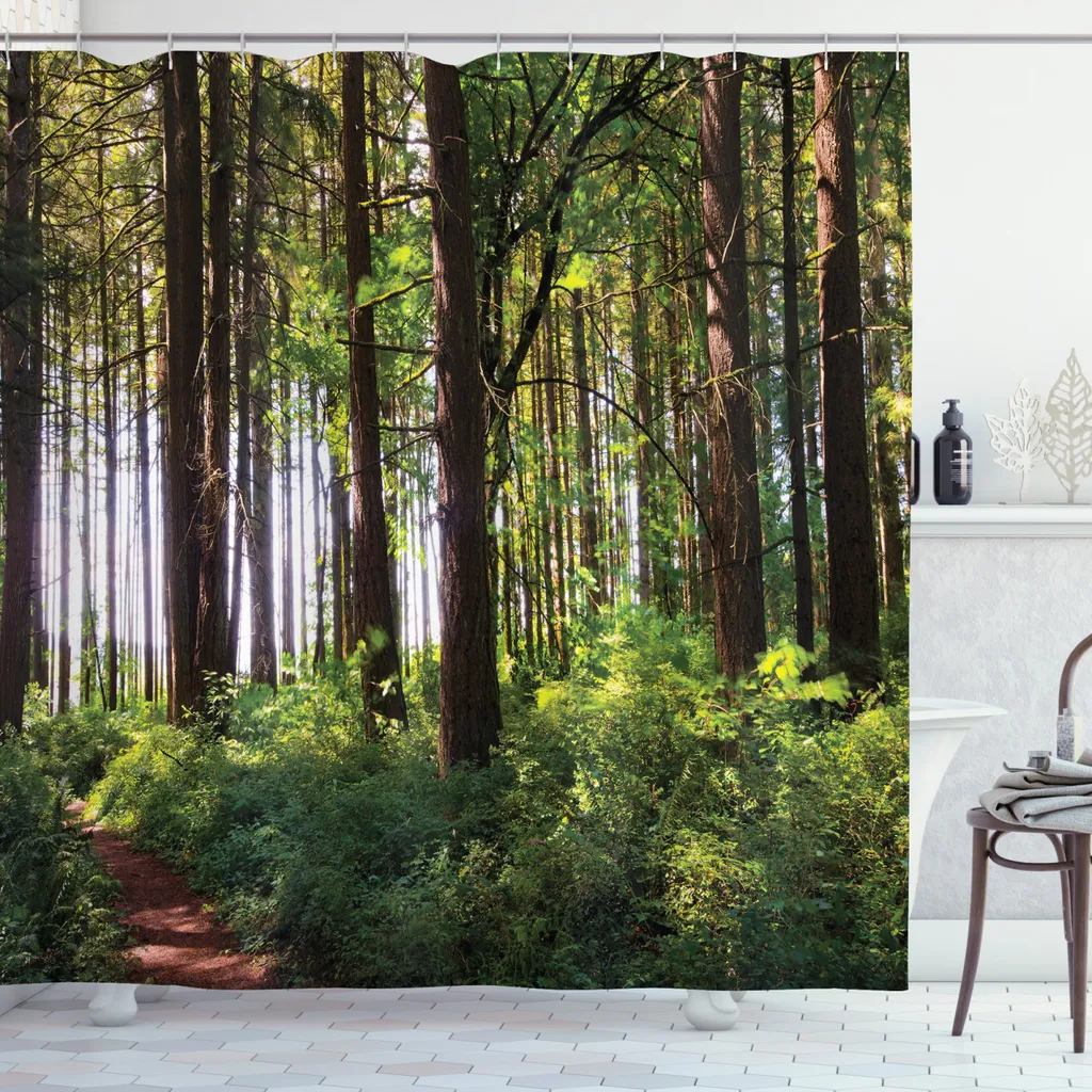 Tenda Doccia ABAKUHAUS Wald: Natura in Bagno 175x220 cm