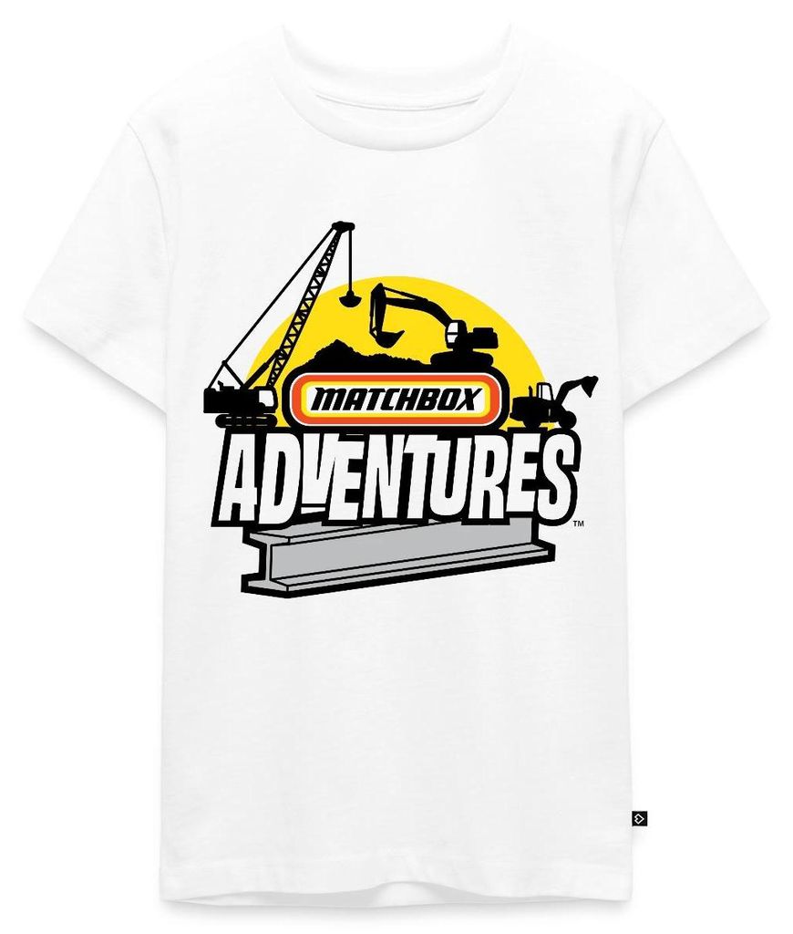 Spreadshirt Matchbox Adventures Design Mit Kran Und Bagger Teenager Premium T-Shirt, 158/164 (12 Jahre), Weiß