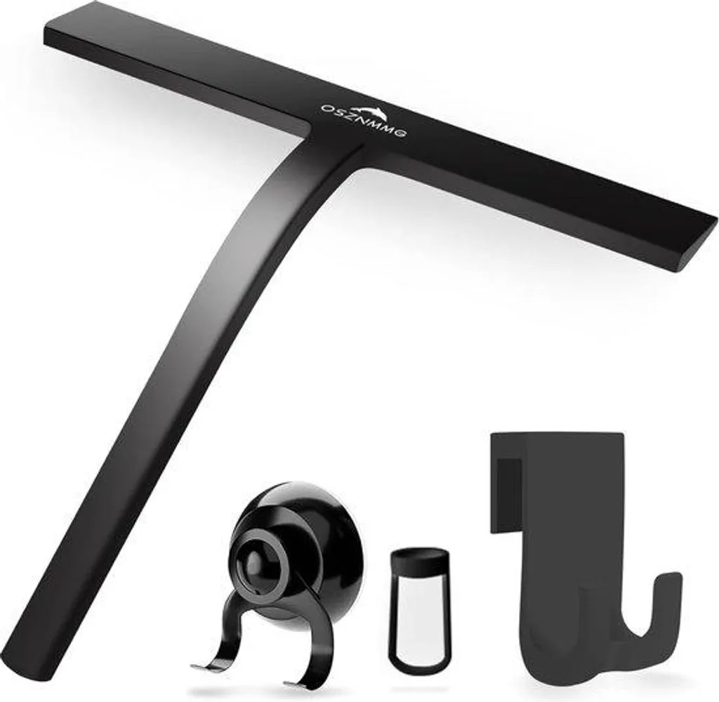 Raclette douche anti-calcaire en silicone avec noyau inox sans perçage
