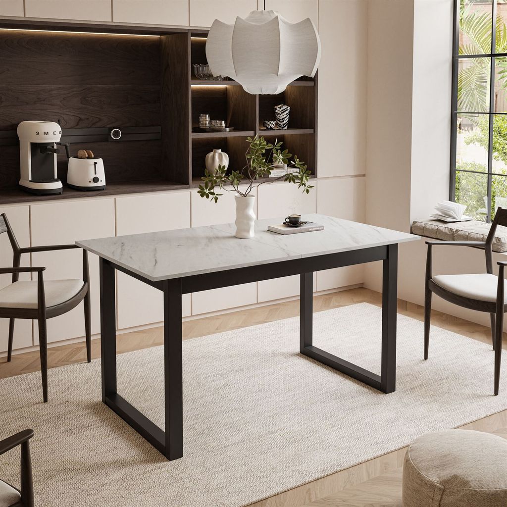 ARTON II ausziehbarer Tisch 140 cm Schwar, Schwarzmetall Produktbild 
