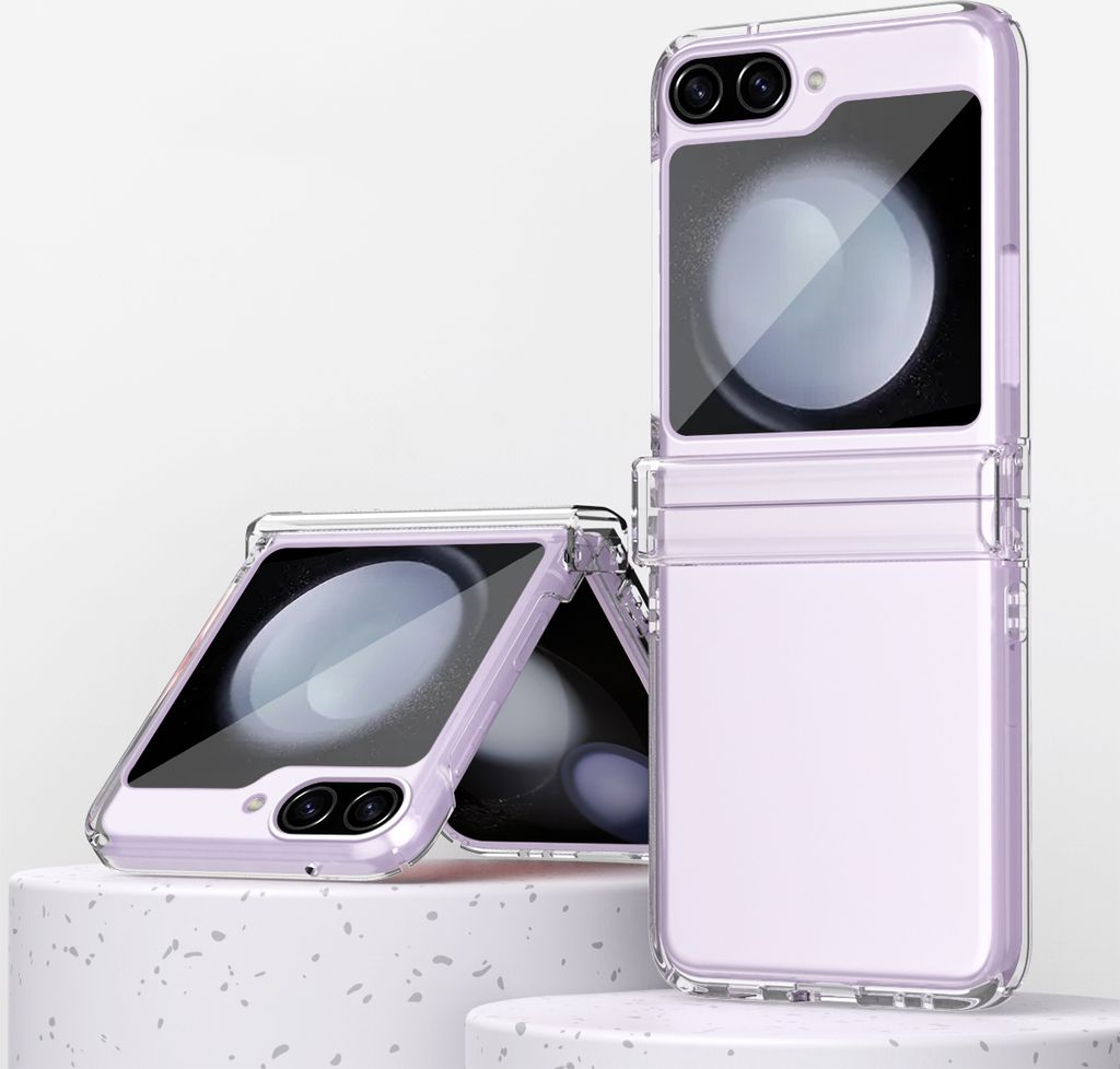 Handyhülle für Samsung Galaxy Z Flip 5 Scharnierschutz Matt PC Kratzfest Hülle Transparent