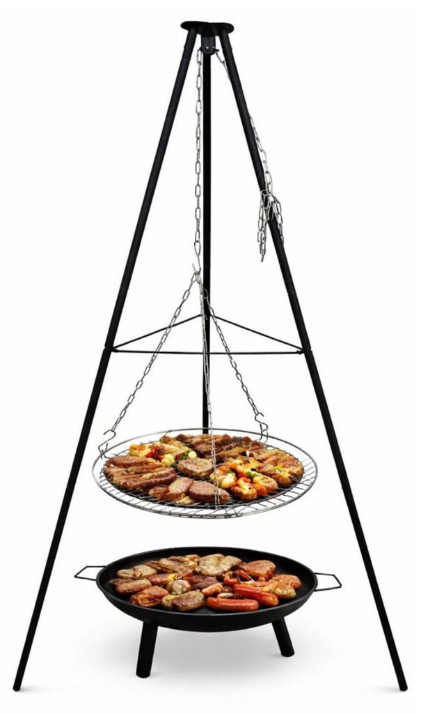 Zahradní třínohý gril s visícím roštem, ohniště 150 cm, Obrázek produktu 