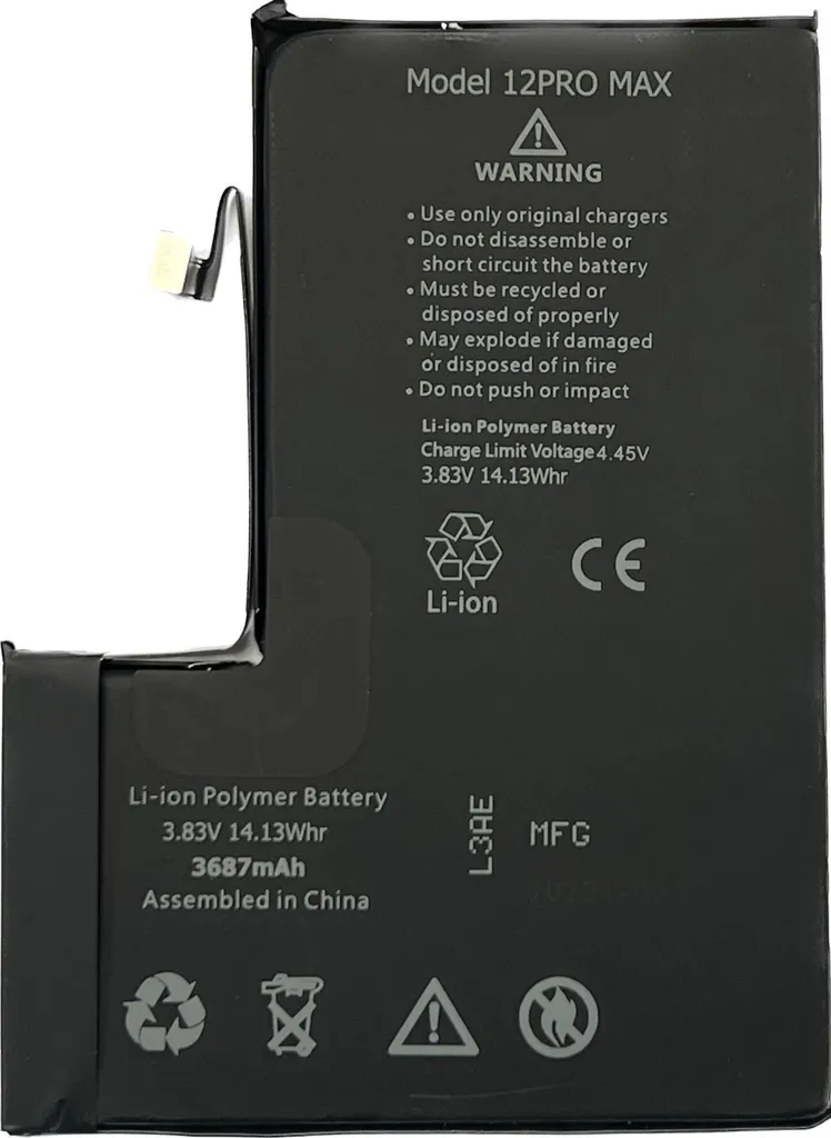 Réparer iPhone 12 Pro Max A2412 avec cette Batterie de 3687 mAh