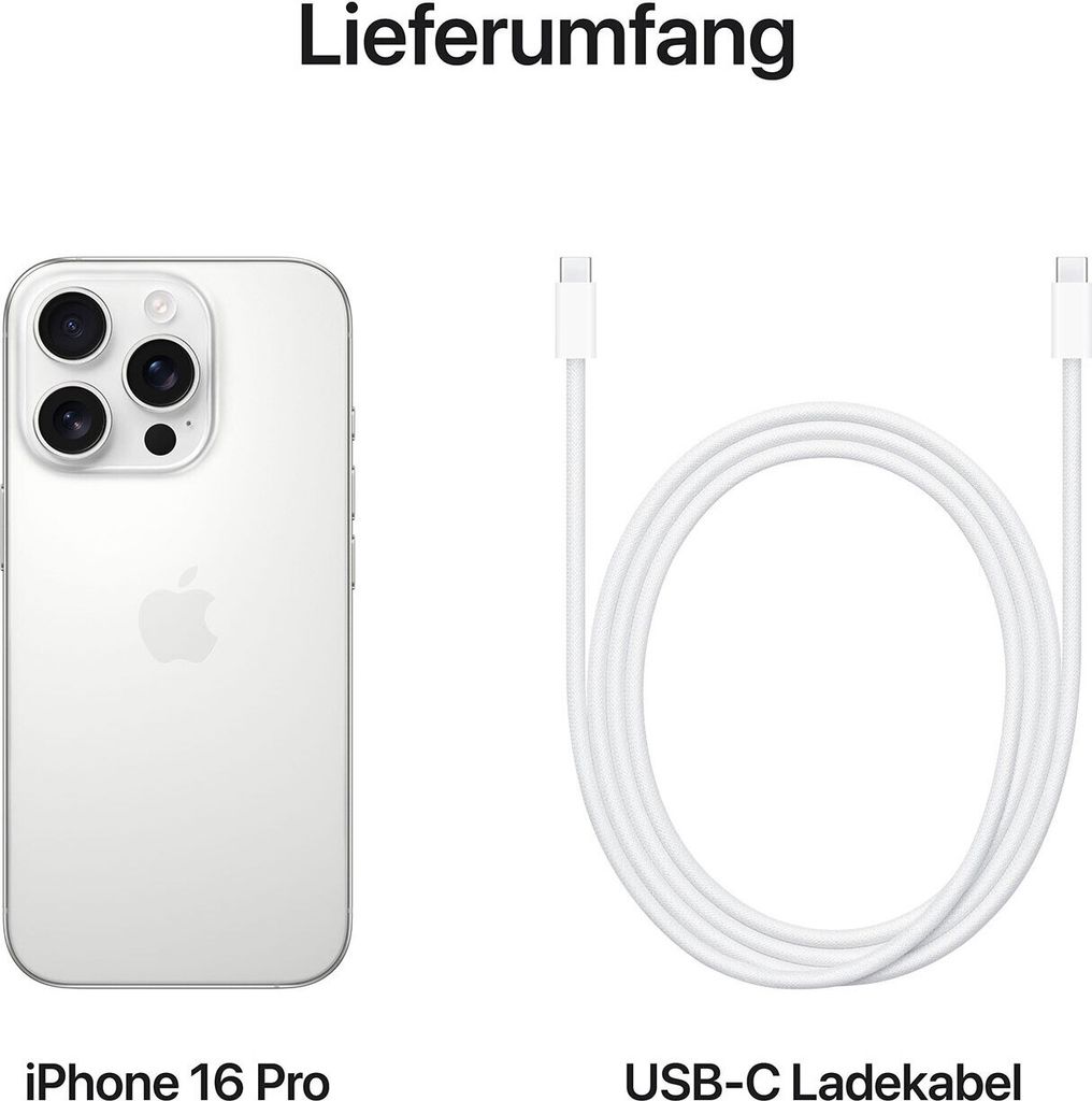 Apple iPhone 16 Pro 256GB Titan Weiß Produktbild 15