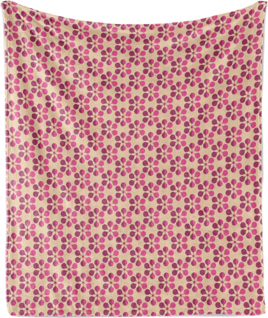 Coperta Morbida ABAKUHAUS Rosa Magenta Floreale 125x175 cm