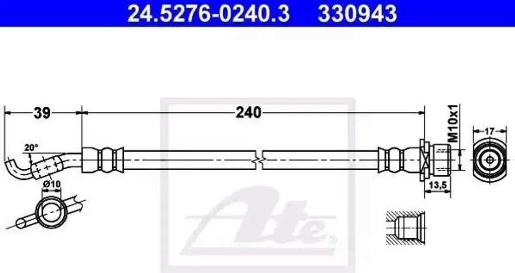 Remplacement tuyau de frein Toyota Avensis T25 - Compatible OE 90947