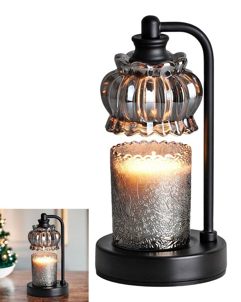 Candle Warmer Lampe mit Timer & Dimmer, elektrische Duftlampe für Duftkerzen, inkl. 2 Glühbirnen, sicher ohne Flamme für Schlafzimmer & Wohnzimm...