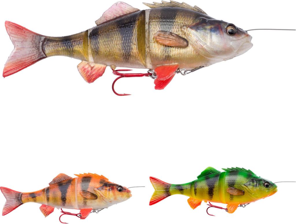 Savage Gear 4D Line Thru Perch Gummifisch Barsch, Farbe:Firetiger, Länge / Gewicht:23cm - 145g