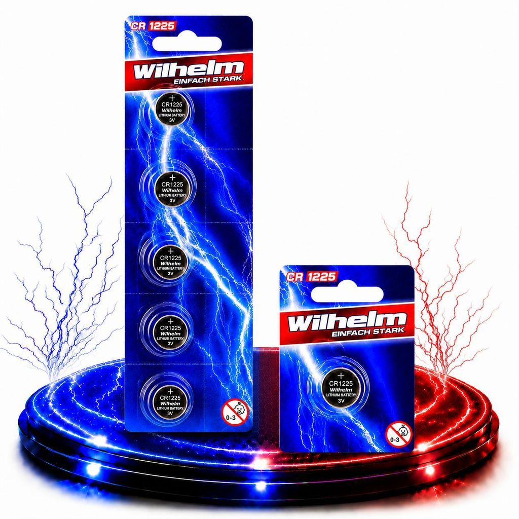 6 x CR1225 WILHELM Lithium Knopfzelle 3V 52 mAh ø12 x 2,5 Produktbild 