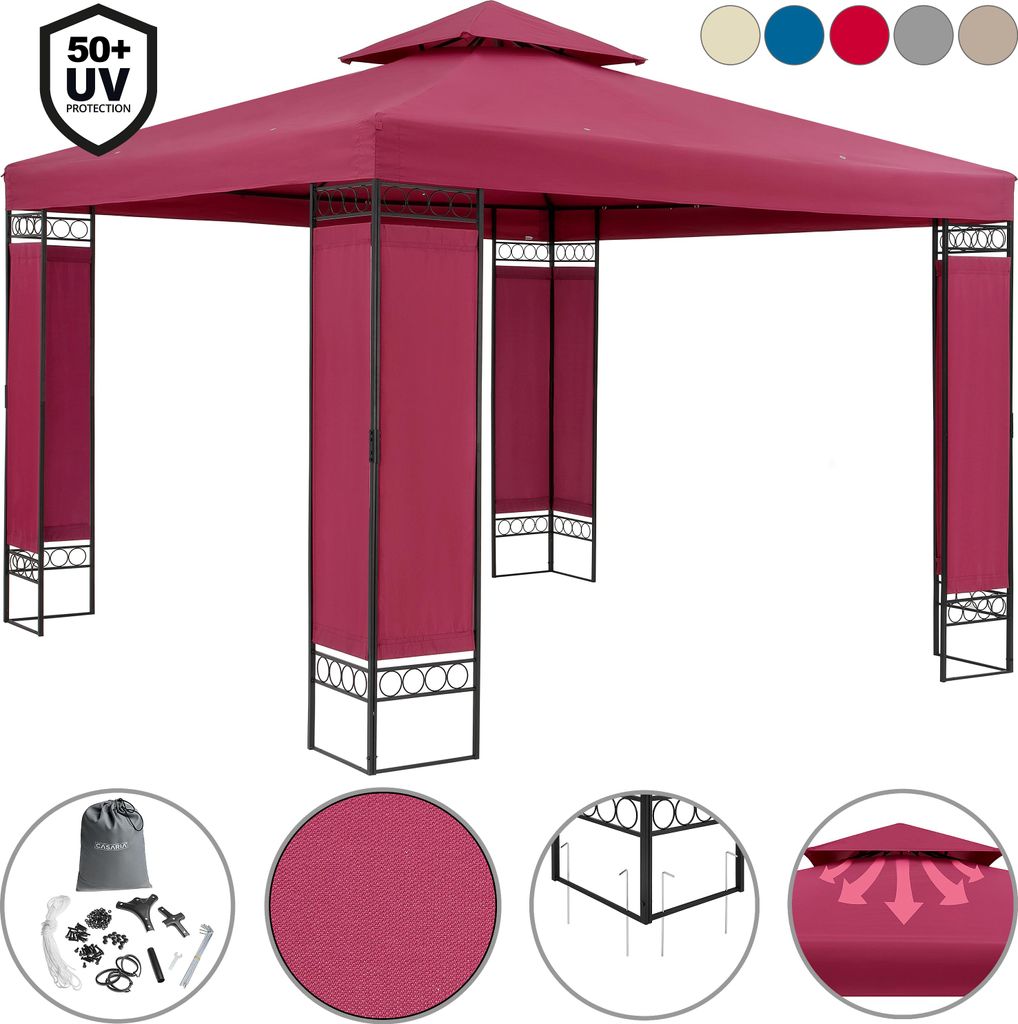 Pavillon Lorca 3x3 m métal toile hydrofuge protection UV Image du produit 