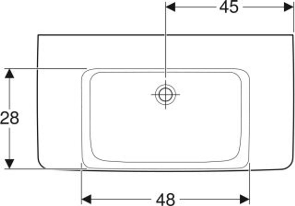 Geberit 501705008 Renova Plan WT mit Ablagefl., 90x48cm