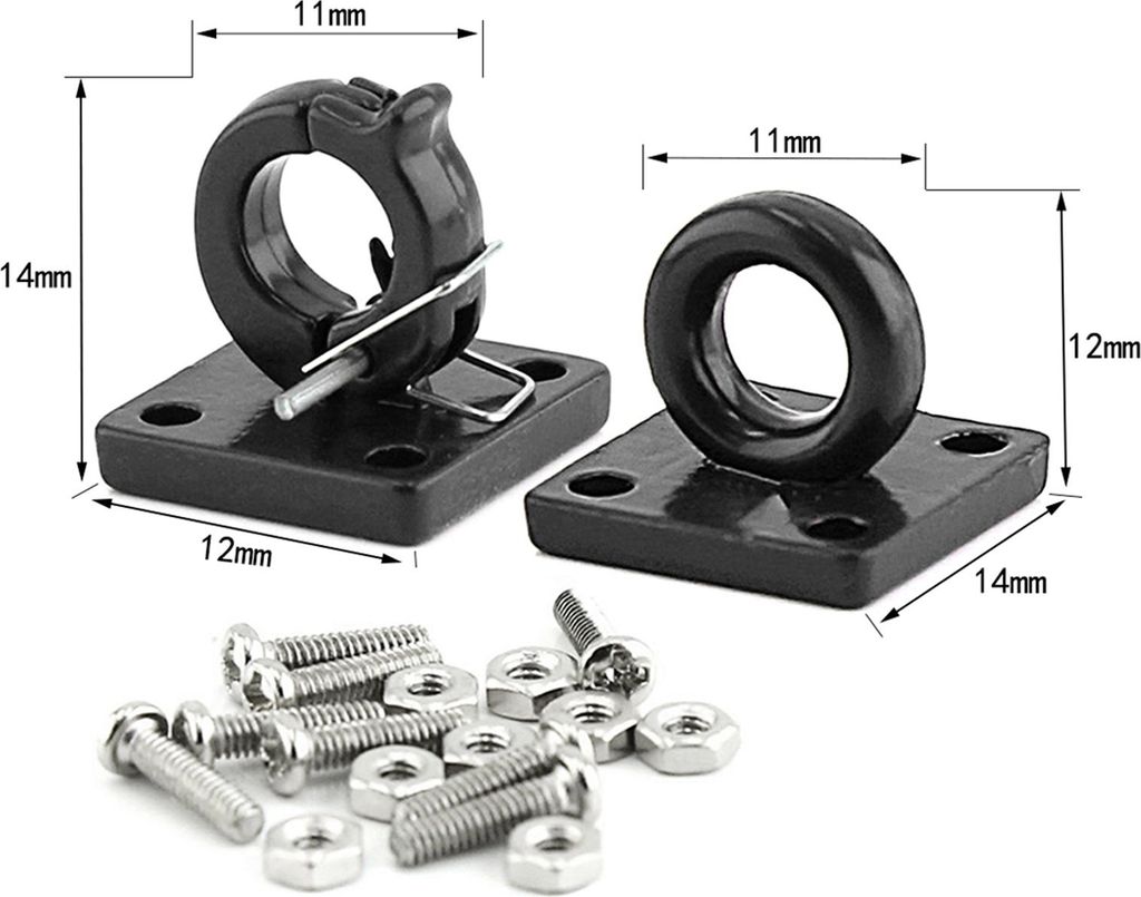 Metall-Anhänger-Schnalle, Simulation Anhänger-Schloss-Bügel-Bügel-Set Ersatz für Traxxas TRX4 Axial SCX10 RC4WD D90 1/10 Remote Control Crawle...