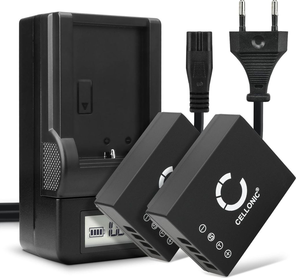 CELLONIC 2x Akku für Kamera Kompatibel mit FujiFilm Fuji X100V, Kompatibel mit Fuji X100F, X-T1, NP-W126 - (1140mAh, 7.4V) + Ladegerät
