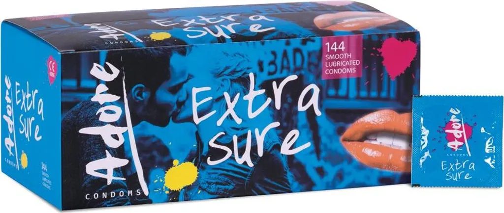 Préservatifs Adore Extra Sure 144 pcs - Anti-Rupture pour une Sécurité Totale