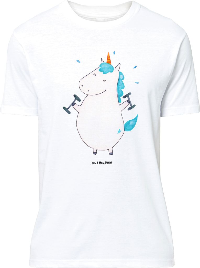 Mr. & Mrs. Panda Größe L T-Shirt Einhorn Fitness - Weiß - Geschenk, Sport, Unicorn, Shirt, Einhörner, mit Spruch, Abnehmen, Fitnessstudio, Gym,...