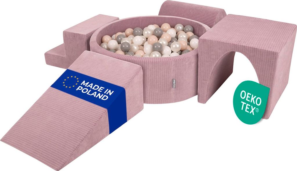 KiddyMoon Spielplatz Aus Schaumstoff Für Kinder Mit Bälle Waschbare Bezug