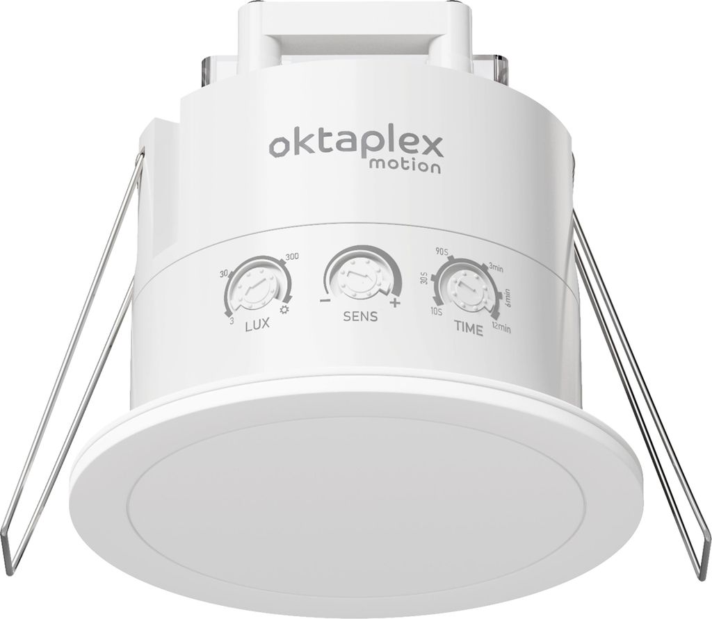 Oktaplex Noa Präsenzmelder HF Deckenmontage IP65 Bewegungsmelder weiß