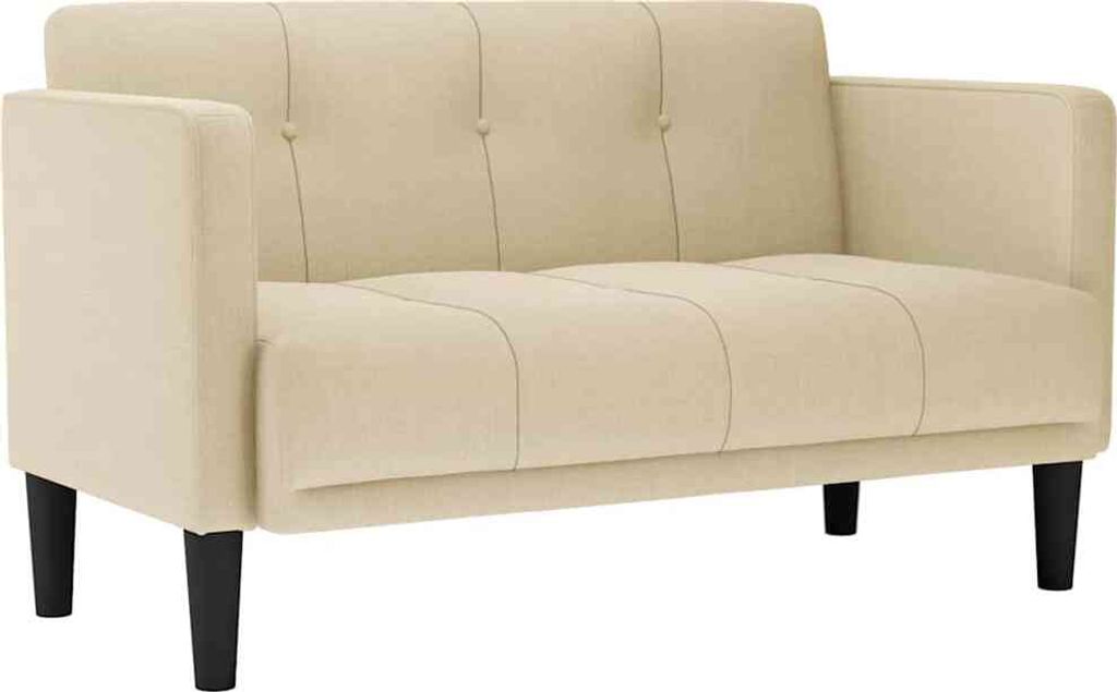 vidaXL Divano a due posti crema 111 cm in tessuto Immagine del prodotto 