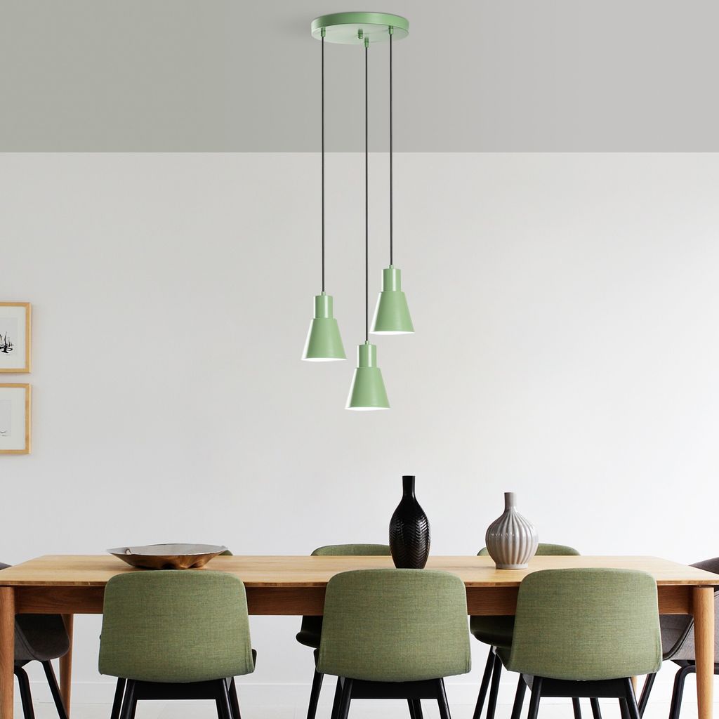 Opviq, Konikkem - 6357 - 3 - Mint, Kronleuchter, METALLKÖRPER, Minze, 114 x 30 x 30 cm