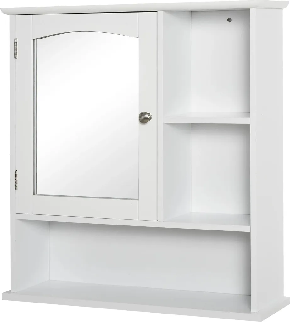 Armoire de toilette murale avec étagère réglable à monter soi-même - Blanc