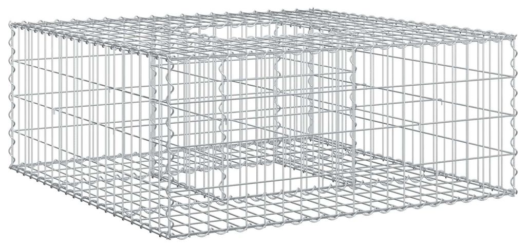(Robust Möbel)Gabionen Hochbeet Silber 100x100x40 cm Verzinkter Stahl - Metallzäune NeuMöbel416839