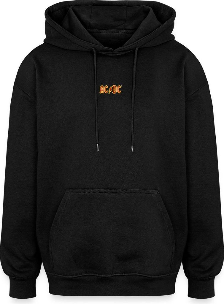 Spreadshirt AC/DC In Rot Und Gelb Stick Geschenkidee Uni Oversize Hoodie, XS, Schwarz