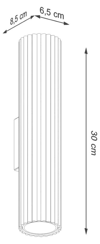 Applique murale double diffusion blanche en aluminium KARBON 30cm - 18